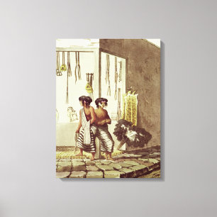 Impressão Em Tela Índios Pampa em uma loja no mercado indiano