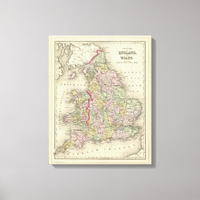 Impressão Em Tela Inglaterra, País de Gales (Frente)