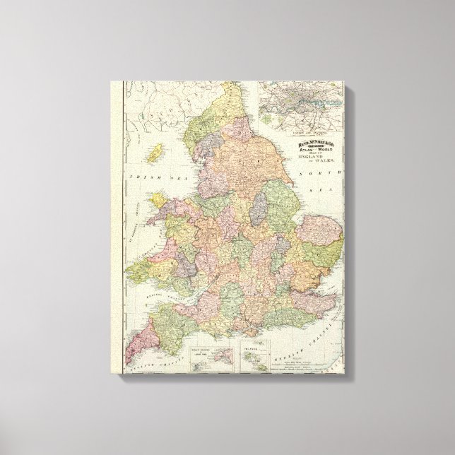 Impressão Em Tela Inglaterra, País de Gales 4 (Frente)