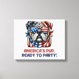 Impressão Em Tela Inglês Buldog 4 de julho Merica Sunglass USA