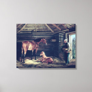 Impressão Em Tela Inglês Mare With Her Foals, 1833