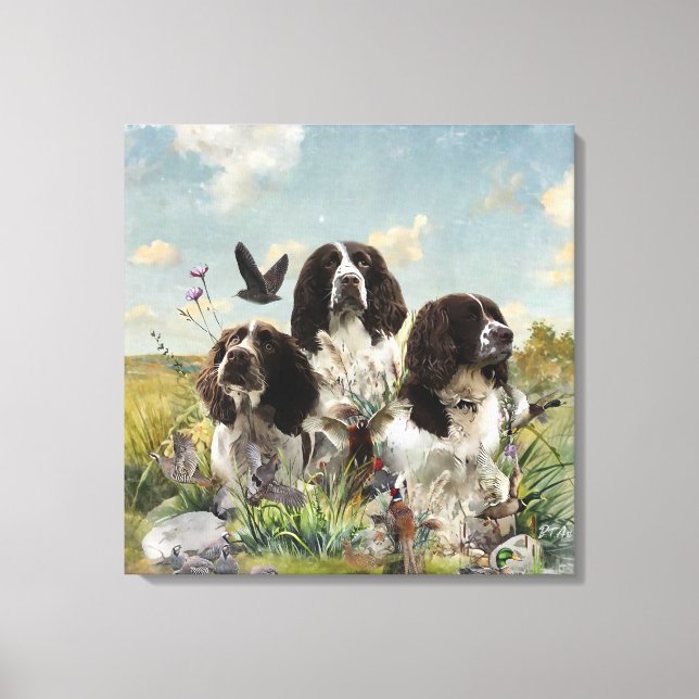Impressão Em Tela Inglês Springer Spaniels, Arte (Frente)