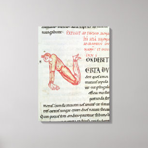 Impressão Em Tela Inicial 'N de Historiated