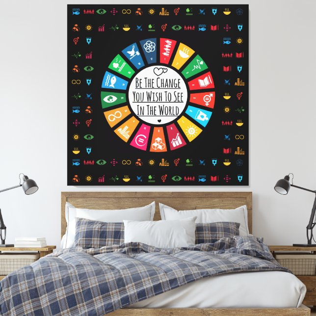 Impressão Em Tela Inspiração de Objetivos Elegíveis Modernos de Sust (Insitu(Quarto))