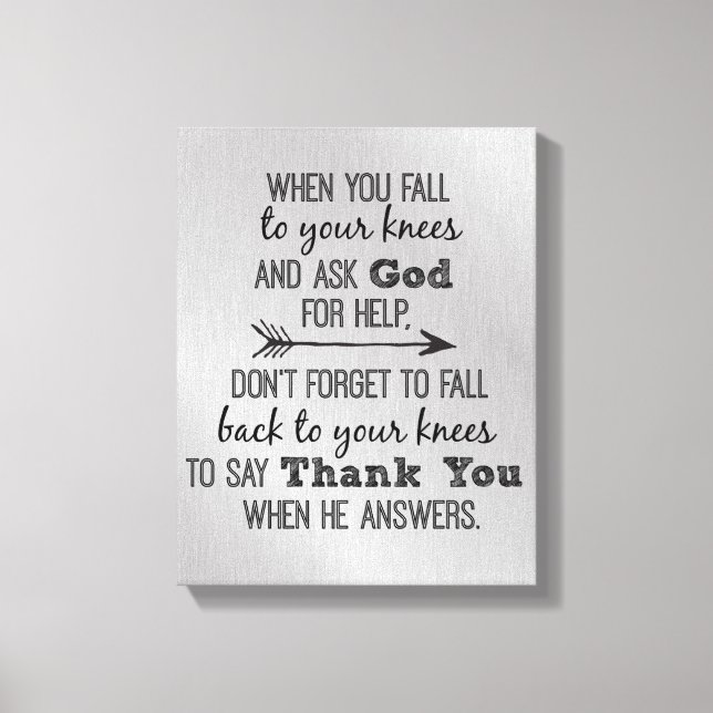 Impressão Em Tela Inspiração - Obrigado, Deus, Citação (Frente)