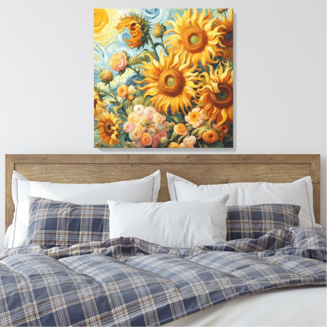 Impressão Em Tela Inspirações Sunflower (Insitu(Quarto))