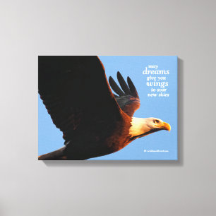 Impressão Em Tela Inspirador "Que os Sonhos Lhe Deem Asas ..."