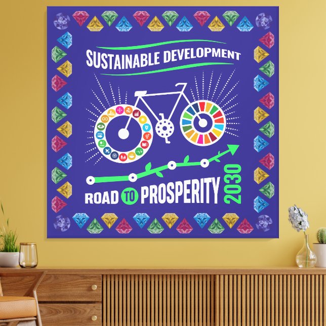 Impressão Em Tela Inspire Change & Sustainability Goals Elegant Art (Insitu(Sala de estar))