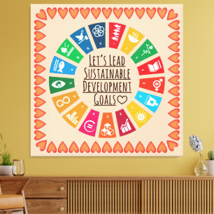 Impressão Em Tela Inspire Metas de Mudança & Sustentabilidade Arte E