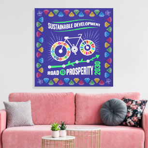 Impressão Em Tela Inspire Mudanças & Metas de Sustentabilidade Arte 