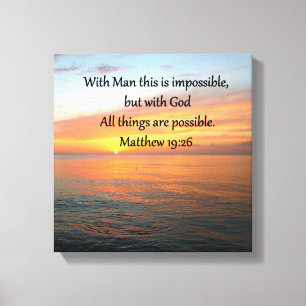 IMPRESSÃO EM TELA INSPIRING MATTHEW 19:26 DESIGN SUNRISE