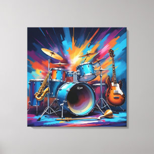 Impressão Em Tela Instrumentos Musicais
