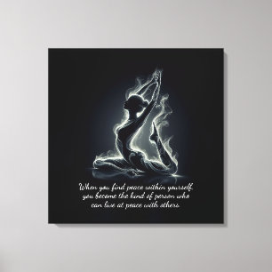 Impressão Em Tela Instrutor Yoga Reiki Pose Rei Pigeon com uma perna