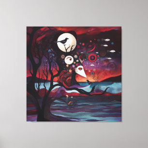 Impressão Em Tela Intenção Manifestante Occult Dark Witchy — Arte AI