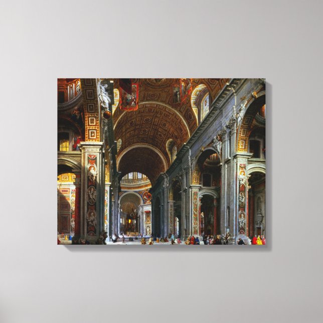Impressão Em Tela Interior da Rua, Basilica de Peter, Roma (Frente)