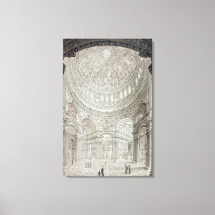 Impressão Em Tela Interior da Rua. Catedral de Paul, 1817