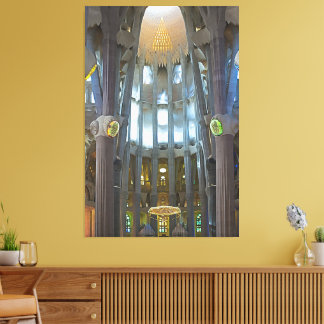 Impressão Em Tela Interior da Sagrada Família Barcelona Arte de Pare