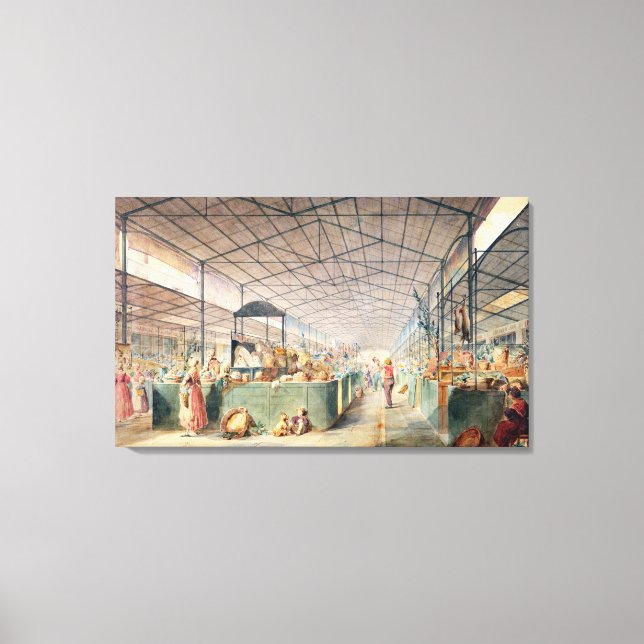 Impressão Em Tela Interior de Les Halles, 1835 (Frente)