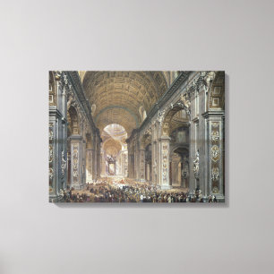 Impressão Em Tela Interior de St Peter, Roma, 1867