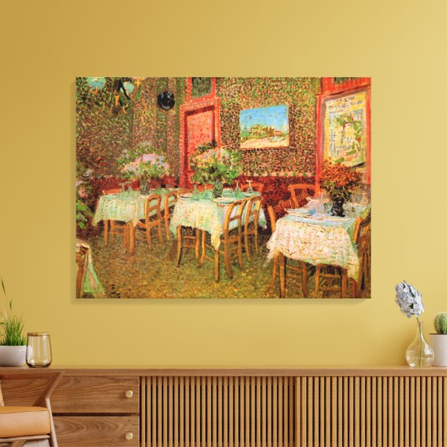 Impressão Em Tela Interior de um Restaurante por Vincent van Gogh (Insitu(Sala de estar))