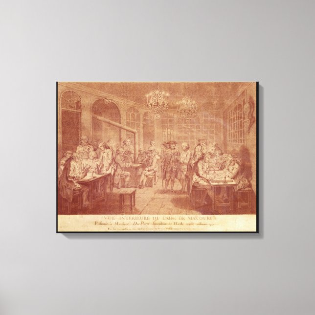 Impressão Em Tela Interior do Cafe Manouri, c.1775 (Frente)