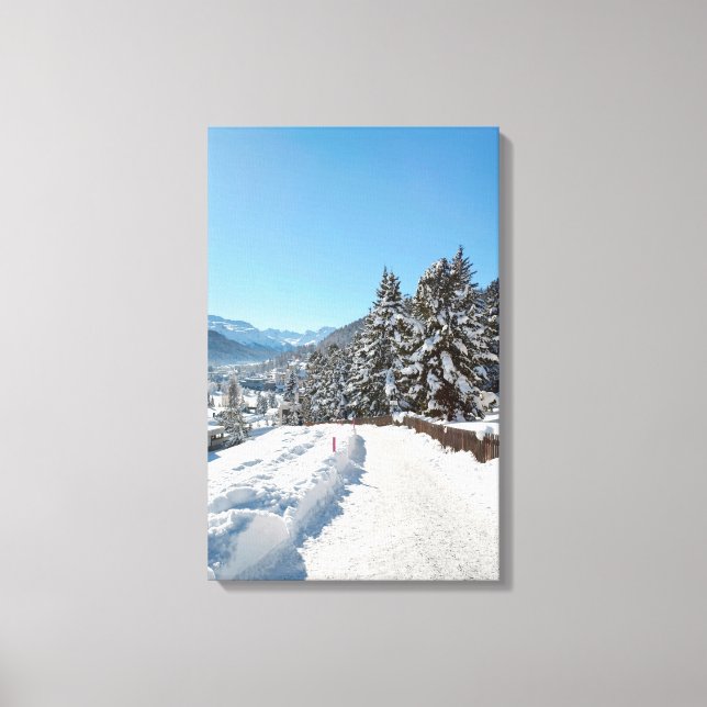 Impressão Em Tela Inverno em St. Moritz (Frente)