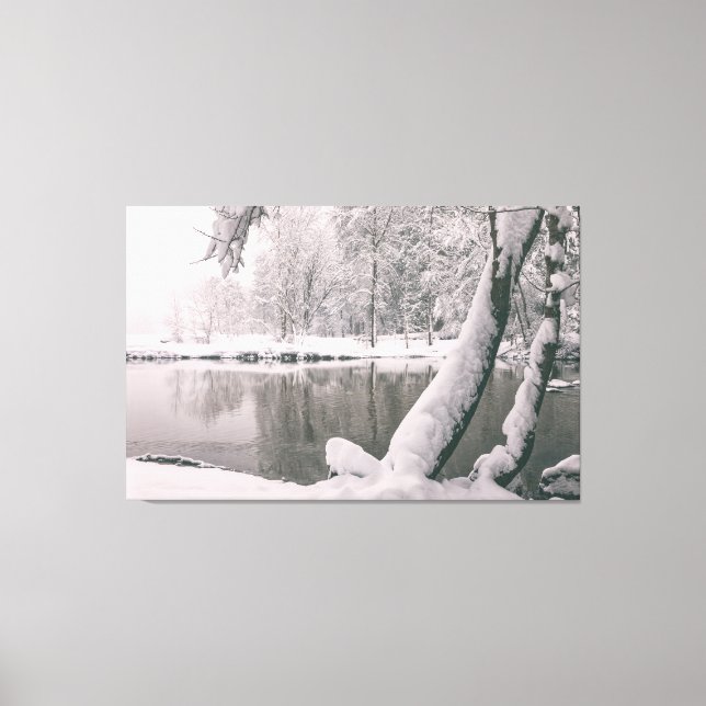 Impressão Em Tela Inverno pelo rio (Frente)
