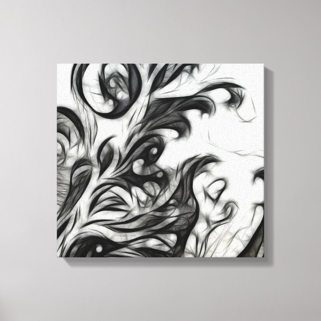 Impressão Em Tela Invertido Floral Brilhante (Frente)