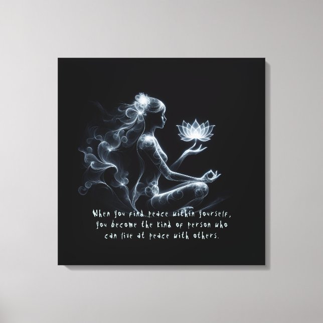 Impressão Em Tela Ioga Instrutor Lotus Meditação Pose Brilhante (Frente)