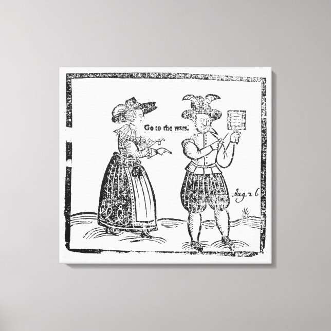 Impressão Em Tela Ir às guerras, ilustração de um sapato de panfleto (Frente)