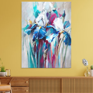 Impressão Em Tela Iris Bloom – Modern Impressionist Floral Wall Art 