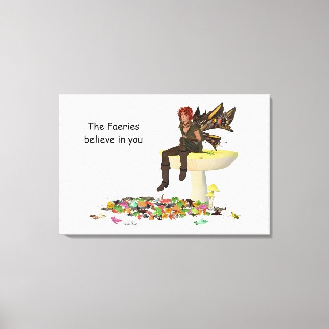 Impressão Em Tela Irish Boy Fairy Sobre A Tela Do Cogumelo (Frente)