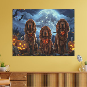 Impressão Em Tela Irish Red Setter Halloween Assustador