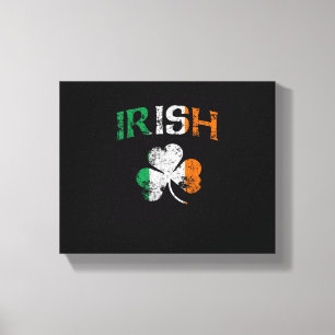 Impressão Em Tela Irish Shamrock Ireland Flag Dia de São Patrício Vi