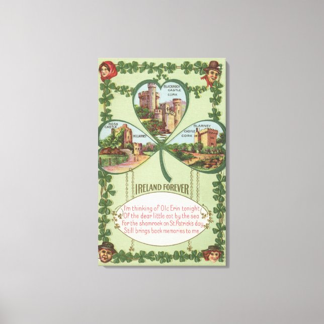 Impressão Em Tela Irlanda para sempre - Castelos de Cork e Killarney (Frente)