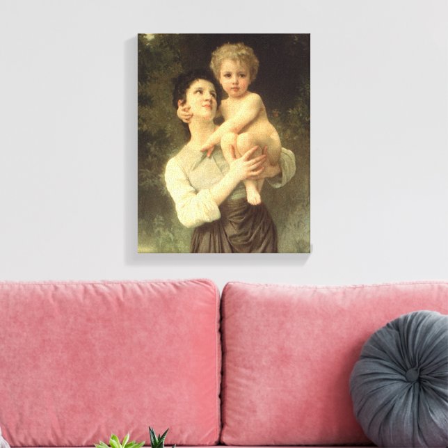 Impressão Em Tela Irmão e Irmã de William Adolphe Bouguereau (Insitu(Sala de estar))