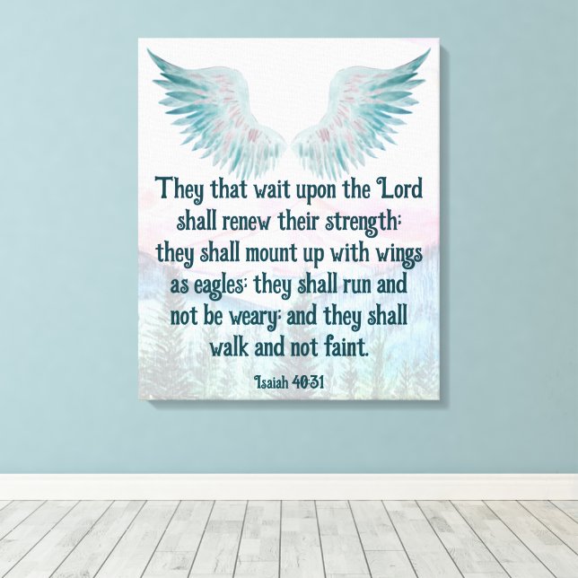 Impressão Em Tela Isaiah 40:31 (Insitu(piso de madeira))
