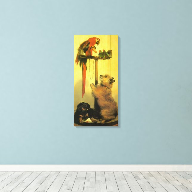 Impressão Em Tela Islay, Tilco, Macaw and Love Birds de Landseer (Insitu(piso de madeira))