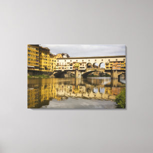 Impressão Em Tela Itália, Florença, Reflexos no rio Arno