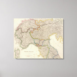 Impressão Em Tela Italia norte com Sardinia