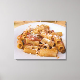 Impressão Em Tela Itália, Positano. Placa de exibição de rigatoni.
