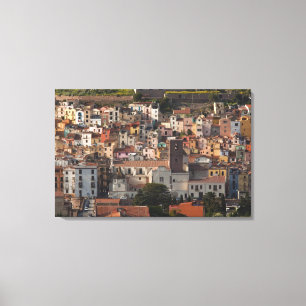 Impressão Em Tela Itália, Sardenha, Bosa. Vista da cidade com Castel