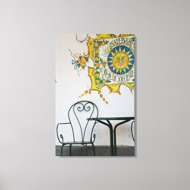 Impressão Em Tela ITÁLIA, Sicília, TAORMINA: Bam, Detalhes do Café d (Frente)