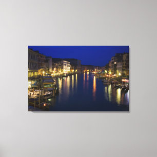 Impressão Em Tela Itália, Veneza, Vista Noturna ao Longo do Grande 2