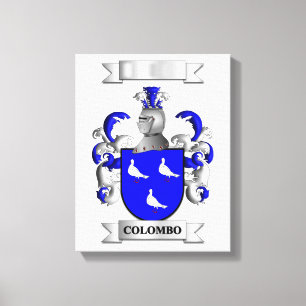 Impressão em Tela Italiana Sobrenome e Escudo Colo