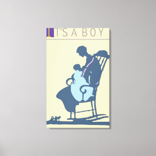 Impressão Em Tela <It's a Boy> pelo mineiro de Steve