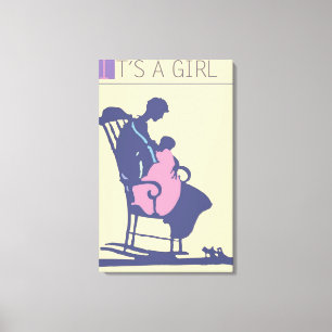 Impressão Em Tela <It's a Girl> pelo mineiro de Steve