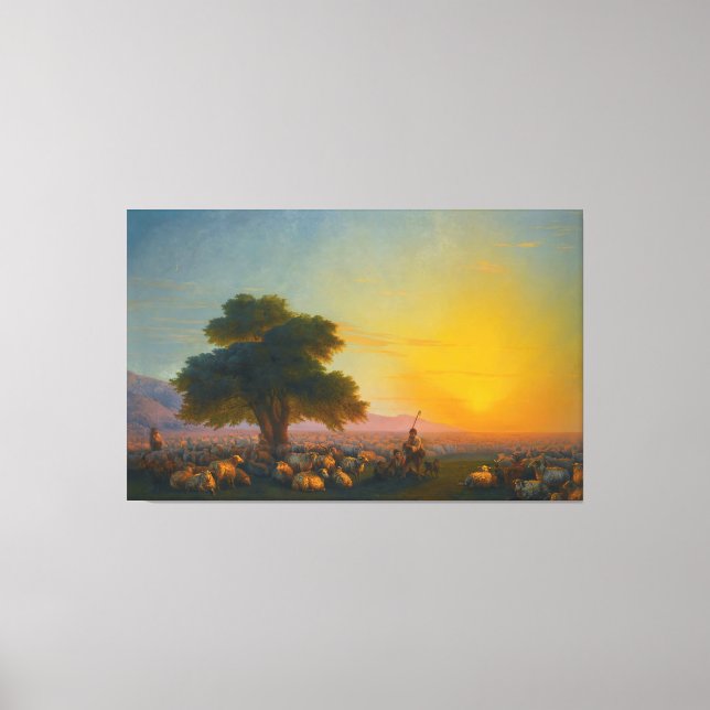 Impressão Em Tela Ivan Konstantinovich Aivazovsky - Pastores com (Frente)