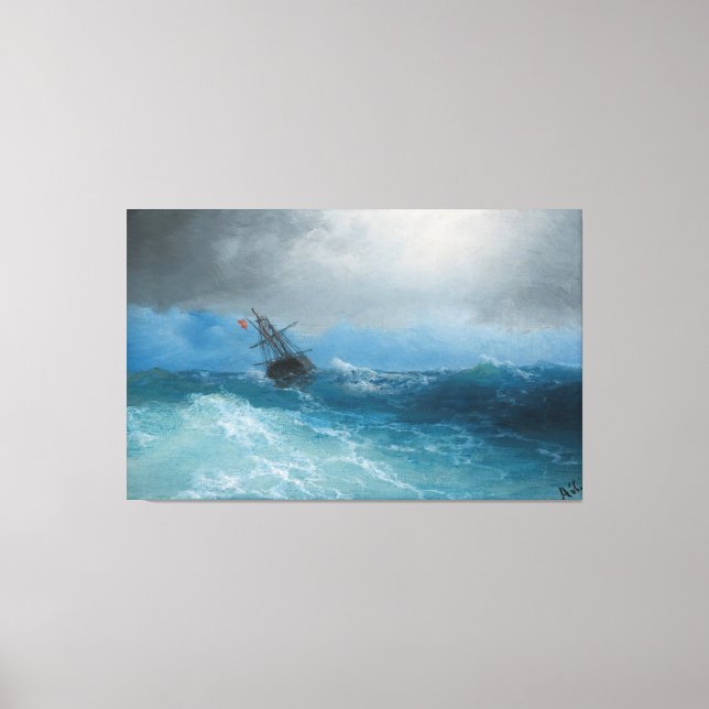 Impressão Em Tela Ivan Konstantinovich Aivazovsky - Tempestade se Ap (Frente)