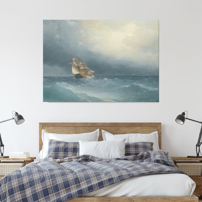 Impressão Em Tela Ivan Konstantinovich Aivazovsky - The Lifting Stor (Insitu(Quarto))